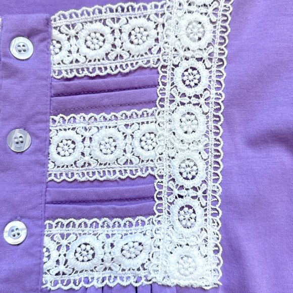 NWT Purple Maxi Nightgown with Crochet Lace - Picture 5 of 7